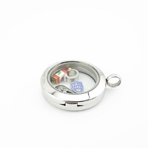 Origami Owl Living Locket Pendant Silver Rhinestone Floating Charms - Picture 7 of 10